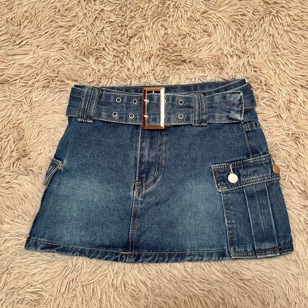 y2k denim mini skirt